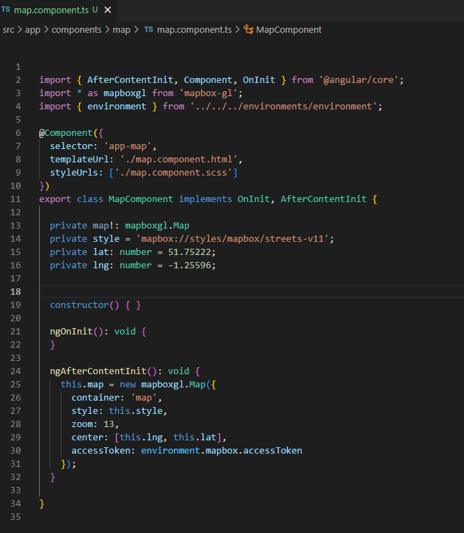 map component code