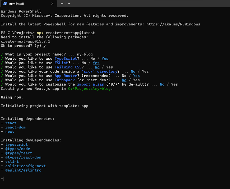 NextJS build
