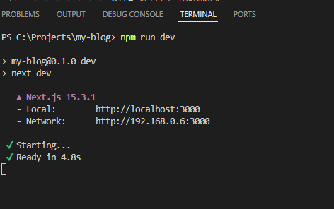 npm run dev